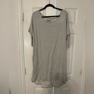 Thread from Anthro. Grey and white striped dress. Large